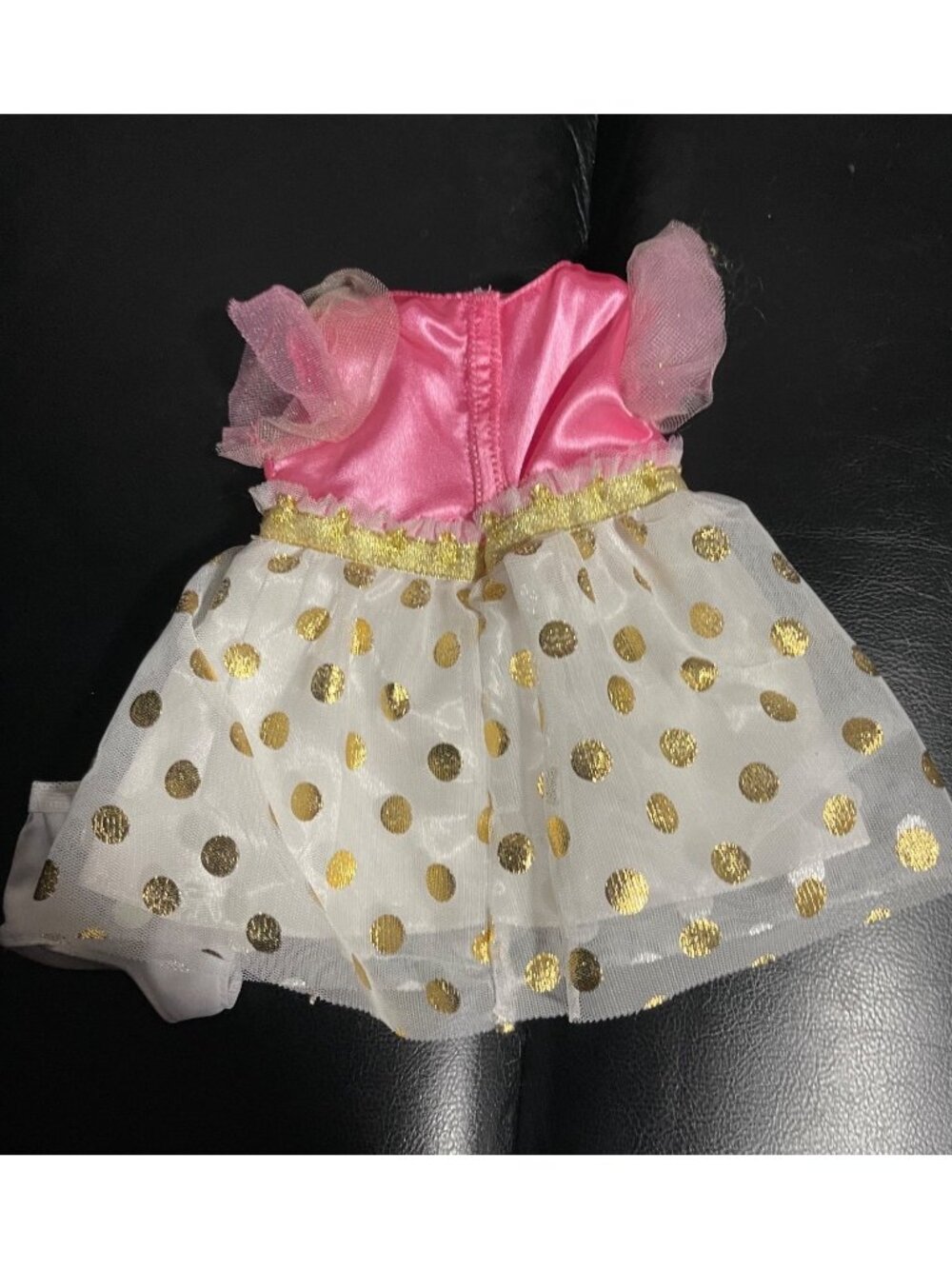 Cabbage Patch Kids Yellow Yarn Hair Doll In Pink & Gold Polka Dot Dress 2015 - Picture 14 of 16
